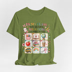 In My Class We Learn We Grow Teacher Illustration T-Shirt | School Icons