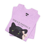Vogue Instinct Black Cat with Pearls Tee | Fashion Cat T-Shirt