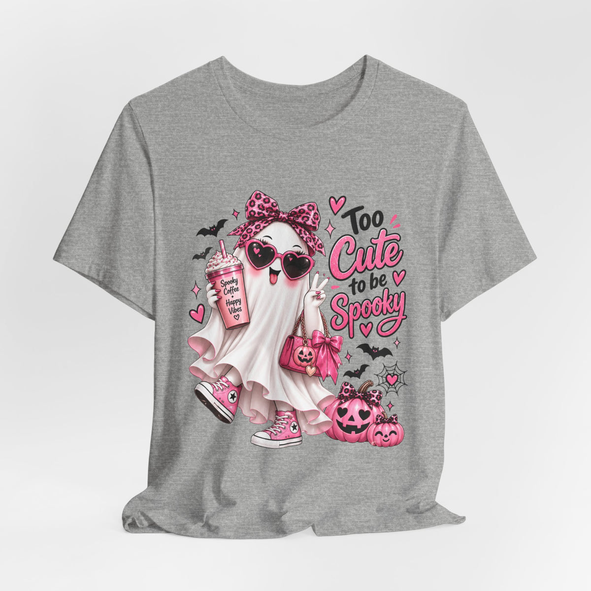 Cute Ghost Halloween T-Shirt | Too Cute to Be Spooky | Coquette Luxe