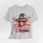 Halloween Cow T-Shirt — "Too Cute to Haunt" Cute Witch Cow Graphic Tee