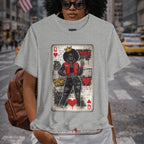 Queen of Hearts Playing Card Tee | Retro Street Art Queen, Love Hearts Design