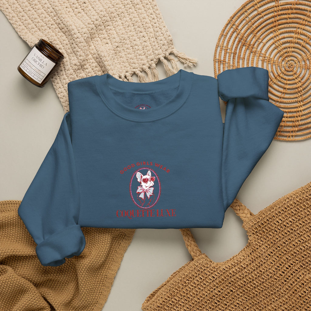 Good Girls Wear Coquette Luxe Embroidered Sweatshirt | Women's Crewneck