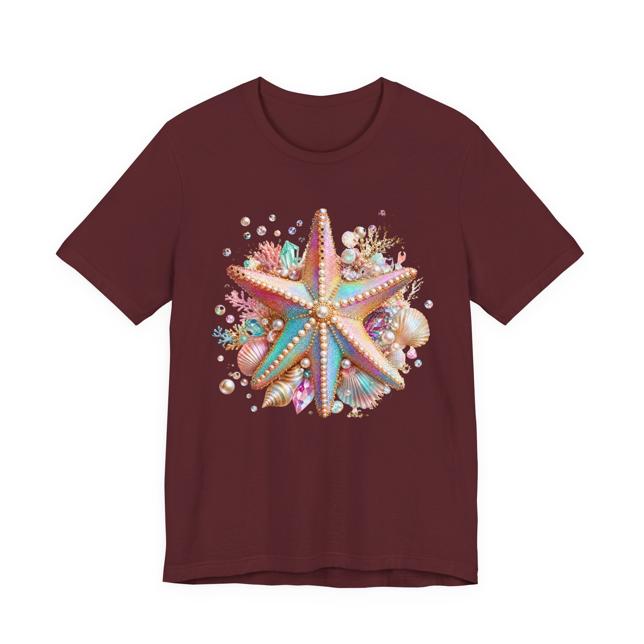 T-shirt Étoile de mer Colorée | T-shirt Graphique Plage Coquillage Océan