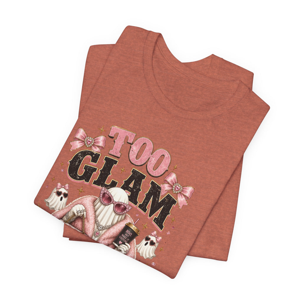 Too Glam To Give A Boo Halloween Tee — Pink Glamorous Costume Shirt