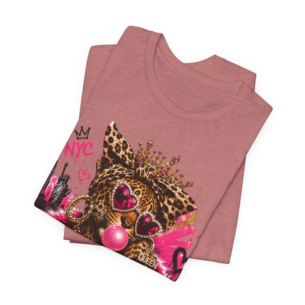 Too Glam To Care Tee — Leopard Crown Cat Graphic Shirt