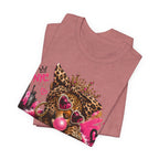 Too Glam To Care Tee — Leopard Crown Cat Graphic Shirt