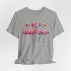 Hello Summer Flamingos T-Shirt | Pink Flamingo Beach Graphic Tee