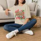 Hello Summer Vibes Watermelon Floral Leopard Print T-Shirt
