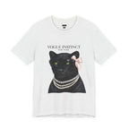 Vogue Instinct Black Cat with Pearls Tee | Fashion Cat T-Shirt