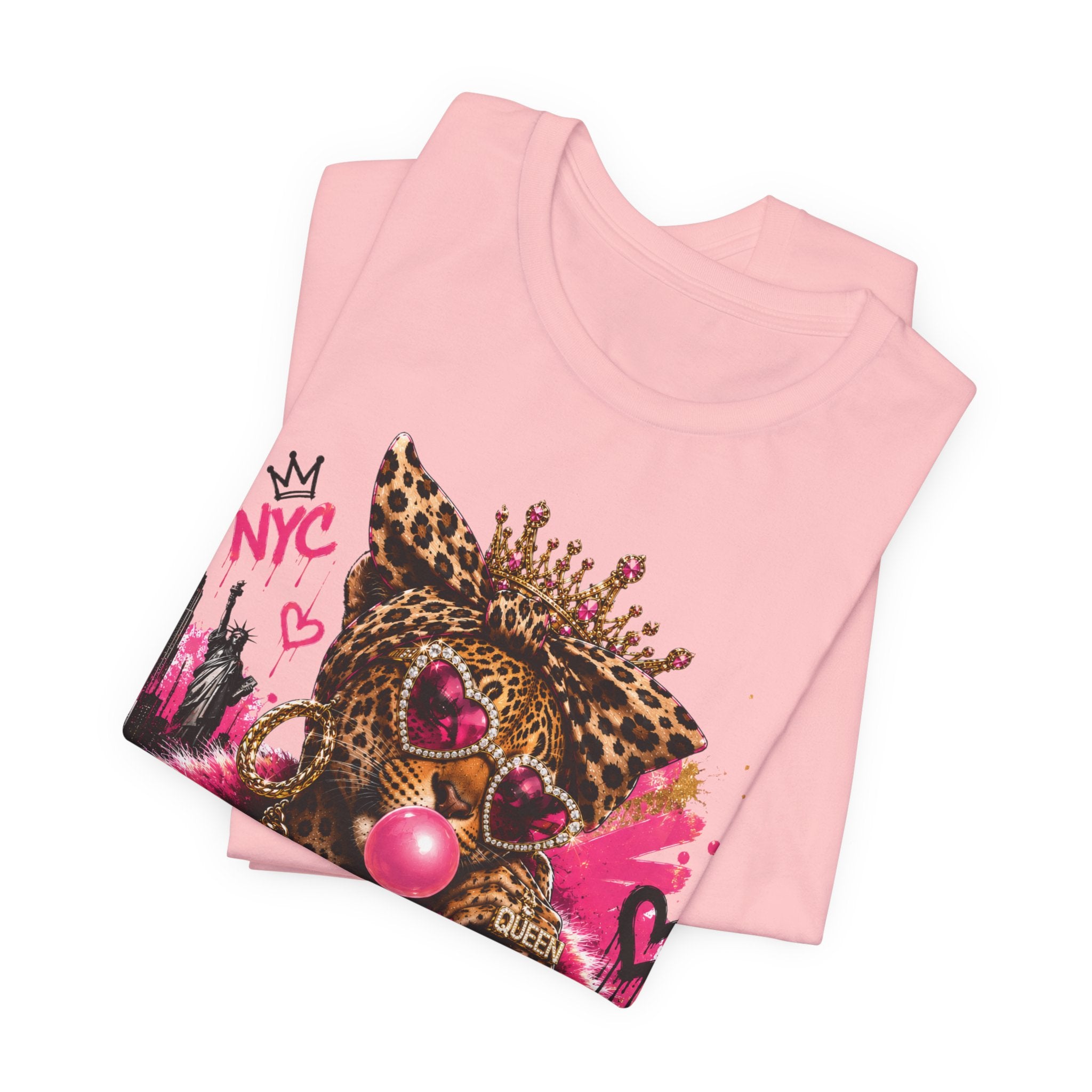 Too Glam To Care Tee — Leopard Crown Cat Graphic Shirt