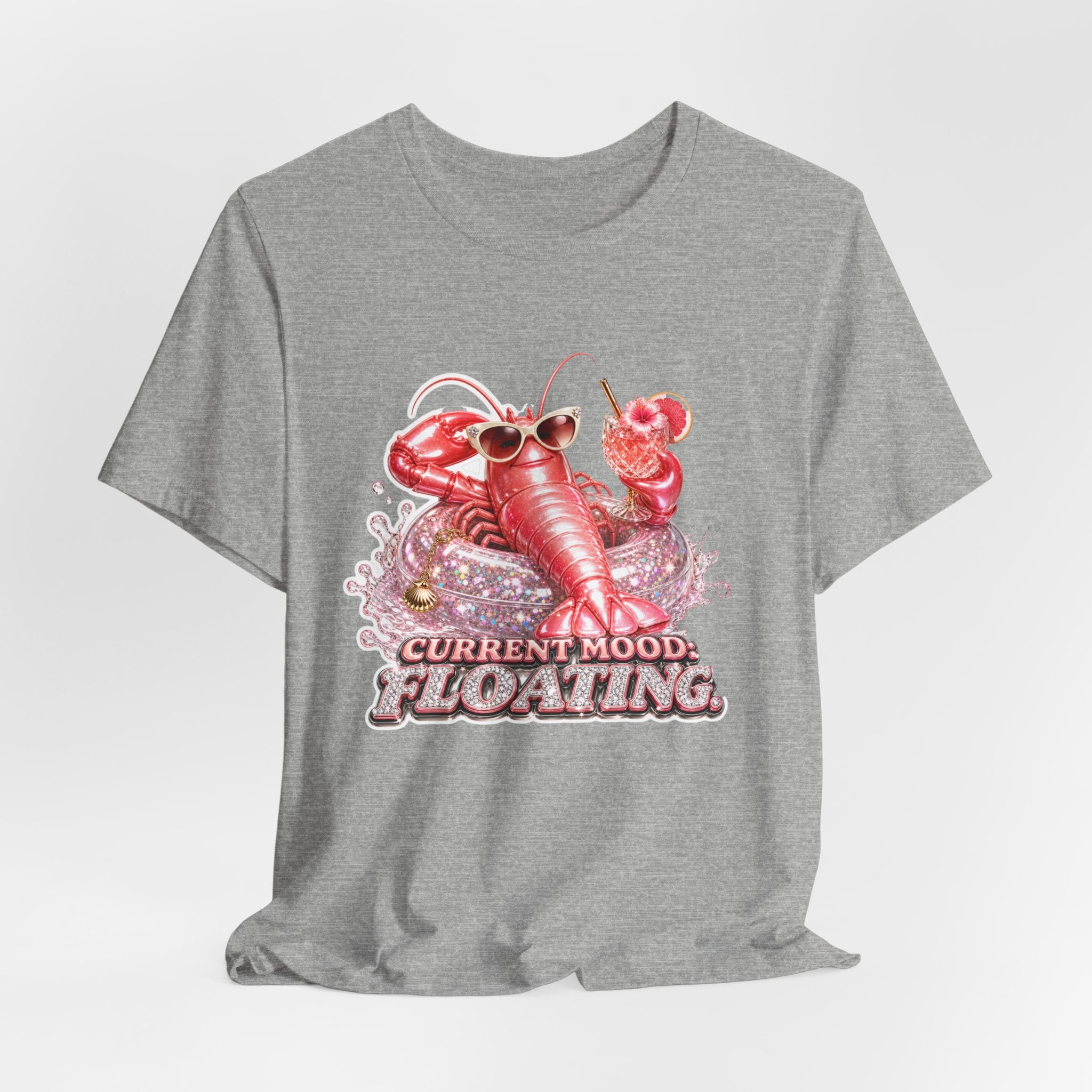 Floating Lobster Graphic Tee — "Current Mood: Floating" Summer Shirt