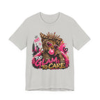 Too Glam To Care Tee — Leopard Crown Cat Graphic Shirt