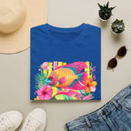 Tropical Colorful Fish T-Shirt | Neon Hibiscus Beach Illustration