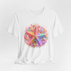 Rainbow Starfish T-Shirt | Colorful Seashell Beach Art
