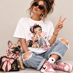 Betty Boop Pink Sneakers Graphic Tee