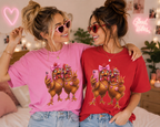 Two Chickens Taking Selfie T-Shirt | Funny Poultry Illustration