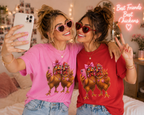 Two Chickens Taking Selfie T-Shirt | Funny Poultry Illustration