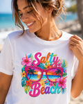 Salty Beach sunglasses floral design T-Shirt | tropical summer vibes