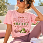 Pilates + Matcha Bonheur Tee — Yoga Mat & Matcha Fitness Shirt