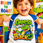 Guess Who's Back Dinosaur Toddler Tee | Colorful Kids Shirt