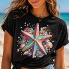 Colorful Starfish Tee | Beach Seashell Ocean Graphic Shirt