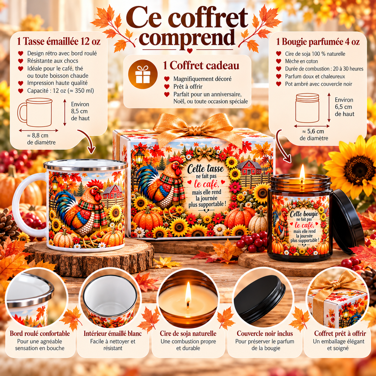 Candle & Enamel Mug Gift Set | Autumn Gift Idea