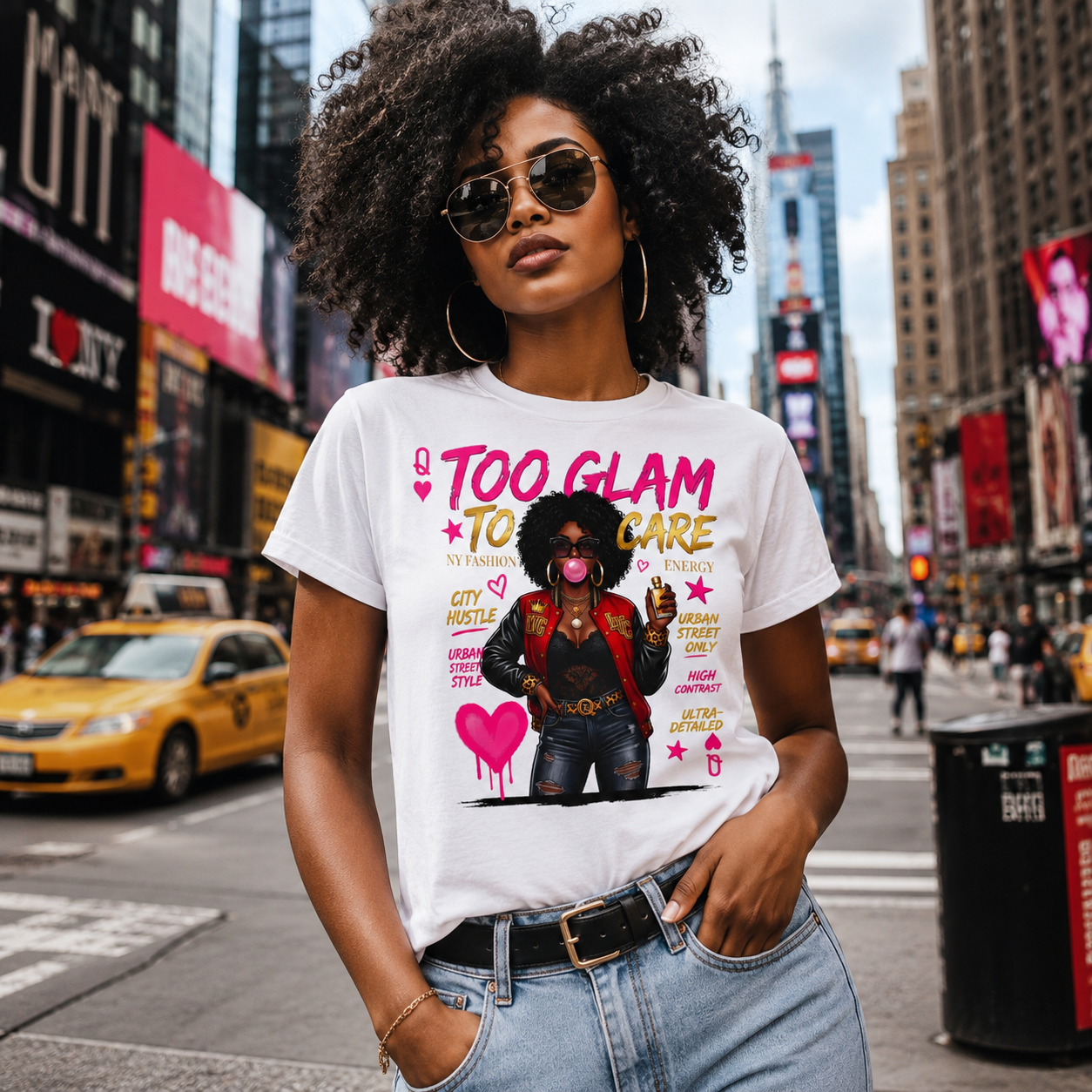 Too Glam To Care Graphic T-Shirt — Trendy Black Woman Urban Style