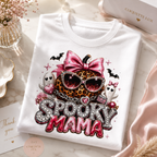 Spooky Mama T-Shirt — Cute Halloween Leopard Pumpkin Graphic Tee for Moms