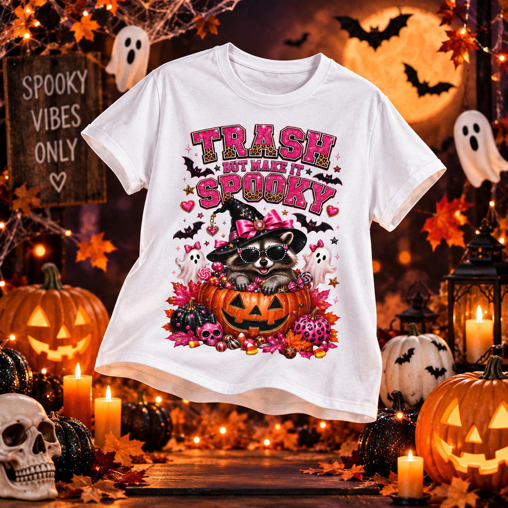 Trash Spooky Tee — Cute Raccoon Halloween Pumpkin Shirt