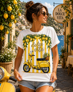 Dolce Vita Lemon Scooter Tee — Vintage Italian Vespa Graphic T-Shirt
