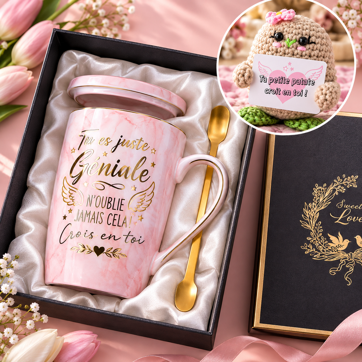 Believe in Yourself Gift Box for Her | Pink Mug & Potato Plush