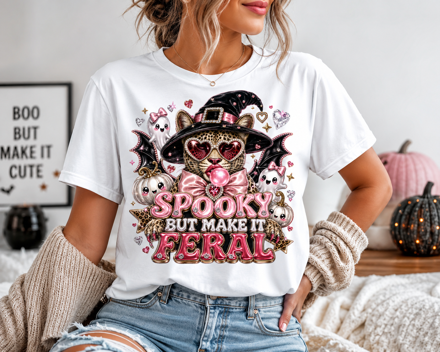  Cute Witch Cat Halloween T-Shirt