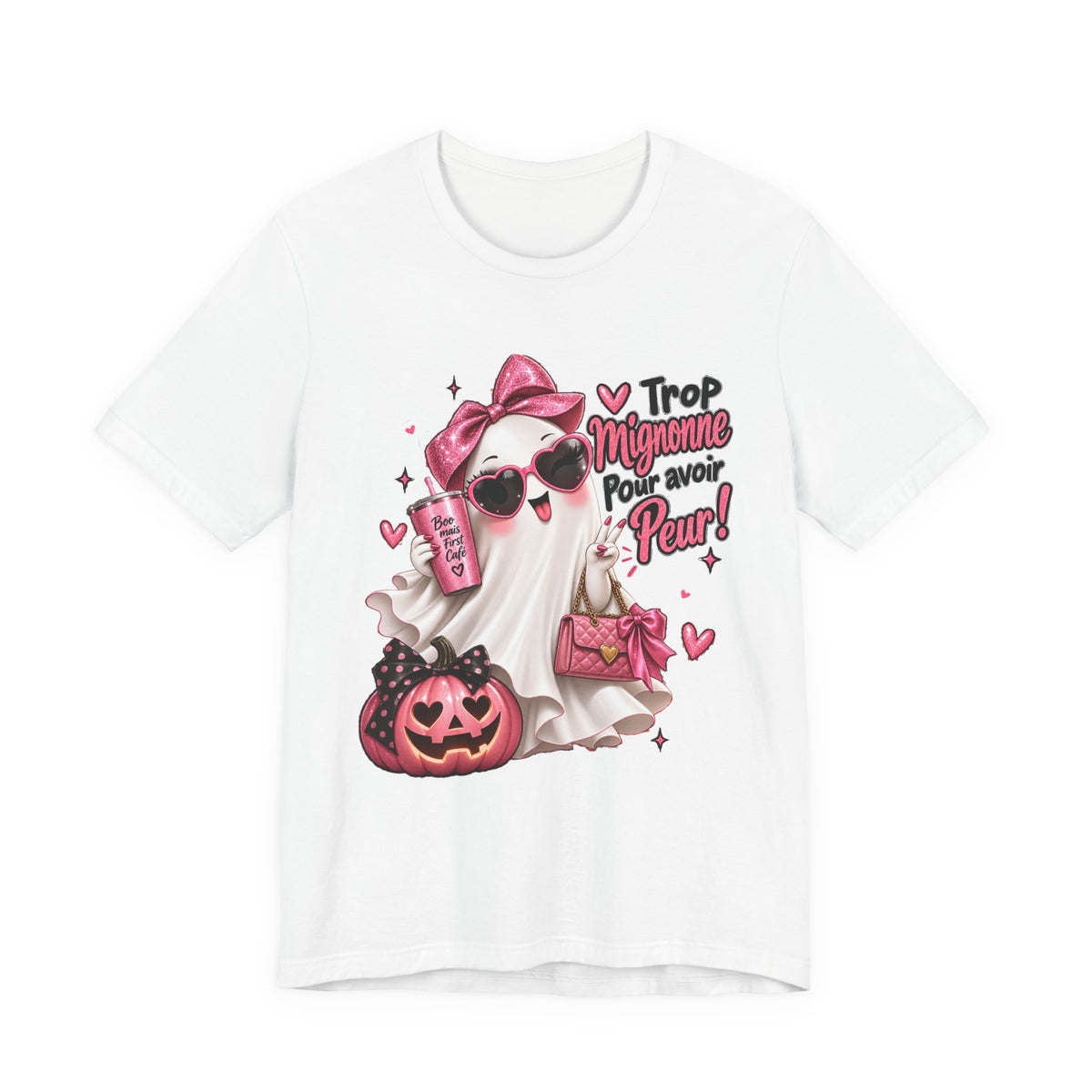 Cute Pink Ghost Halloween T-Shirt | Coquette Luxe
