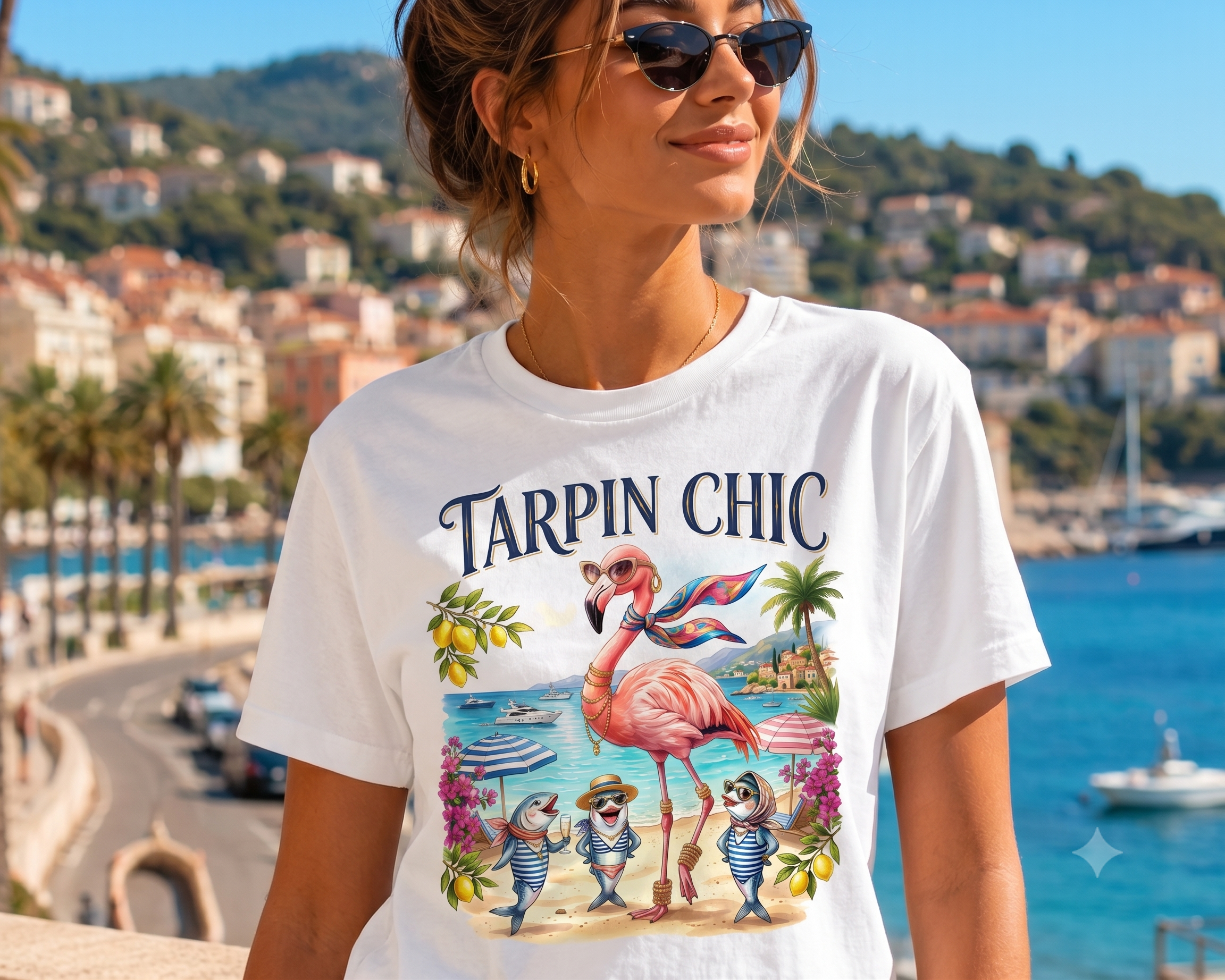 T-shirt Tarpin Chic Flamant Rose