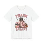 Trash But Luxury Raccoon Tee — Halloween Graphic T-Shirt with Pumpkins & Bats