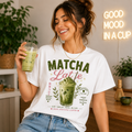 Matcha Latte T-Shirt | Iced Matcha Cup Graphic, Green Tea Tee
