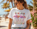 Pink Flamingo Beach Graphic Tee