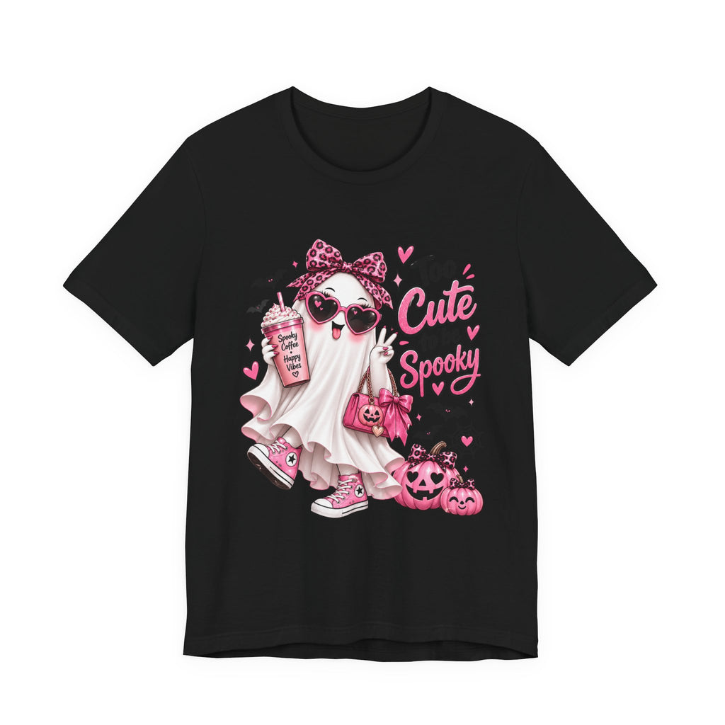 Cute Ghost Halloween T-Shirt | Too Cute to Be Spooky | Coquette Luxe