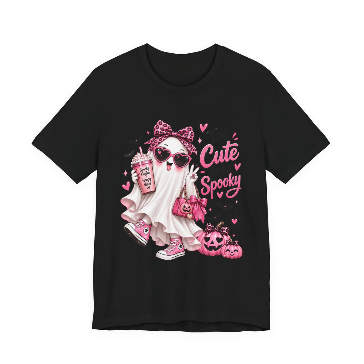 Cute Ghost Halloween T-Shirt | Too Cute to Be Spooky | Coquette Luxe