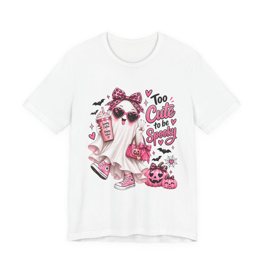 Cute Ghost Halloween T-Shirt | Too Cute to Be Spooky | Coquette Luxe