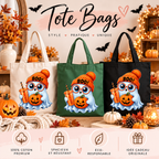 🎃 Halloween Ghost Boo! Tote Bag – Cute Spooky Fall Bag