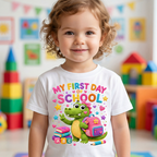 My First Day of School Alligator Toddler Tee | Back-to-School Kids Shirt
