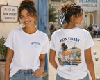  Vintage Café Illustration T‑Shirt - pétanque - marseille