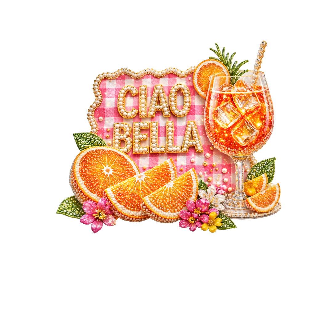 Ciao Bella Aperol Spritz Tee | Orange Cocktail Graphic Shirt