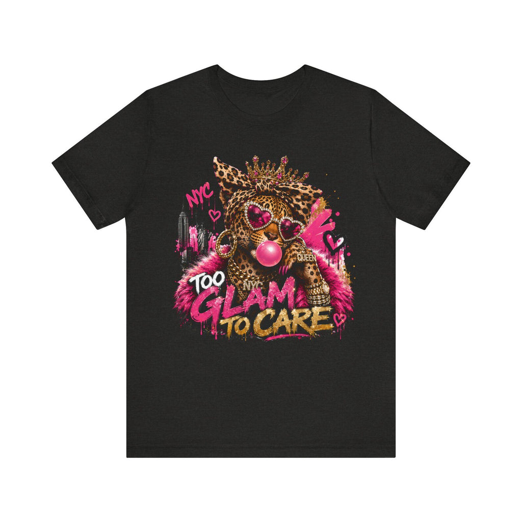 Too Glam To Care Tee — Leopard Crown Cat Graphic Shirt