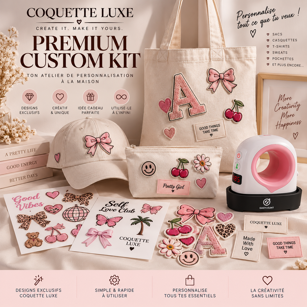 DIY Customization Kit with Mini Heat Press | Coquette Luxe