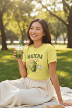 Matcha Latte T-Shirt | Iced Matcha Cup Graphic, Green Tea Tee