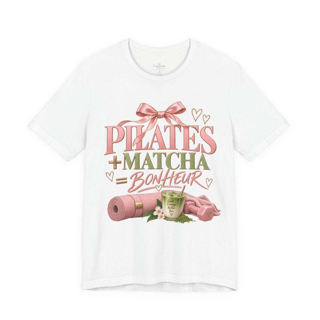Pilates + Matcha Bonheur Tee — Yoga Mat & Matcha Fitness Shirt