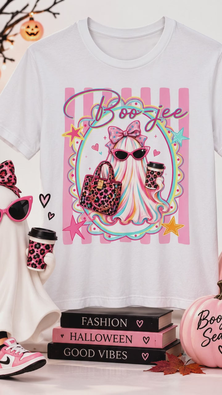 Halloween, but make it girly, chic & effortlessly stylish 🎀👻🩷

Meet the Boojee Halloween T-Shirt, featuring a glamorous ghost with cat-eye sunglasses, a pink bow, leopard-print accessories and playful pastel details.

Perfect for adding a fashion-forward Halloween vibe to your fall wardrobe. Style it with jeans, an oversized cardigan or your favorite jacket for the ultimate spooky-chic look. 🖤🎃

Because Halloween has never looked this fashionable.

#Halloween #HalloweenTShirt #WomensFashion #Boojee #Ha