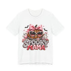 Spooky Mama T-Shirt — Cute Halloween Leopard Pumpkin Graphic Tee for Moms